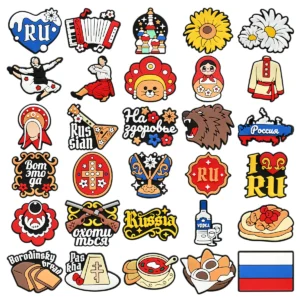 Russia series charactors PVC shoe Charms Buckle combination Fit Wristbands accessories Decoration Bands gift unisex party